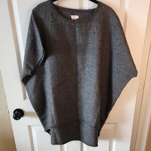 Cuyana Charcoal Poncho Alpaca Sweater, Sz Regular